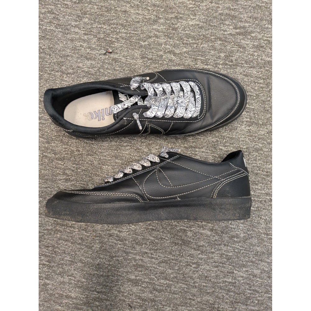 Nike Killshot‎ 2 Sneakers Men's 9 Black Paisley Laces HJ7263-010 Contrast Stitch